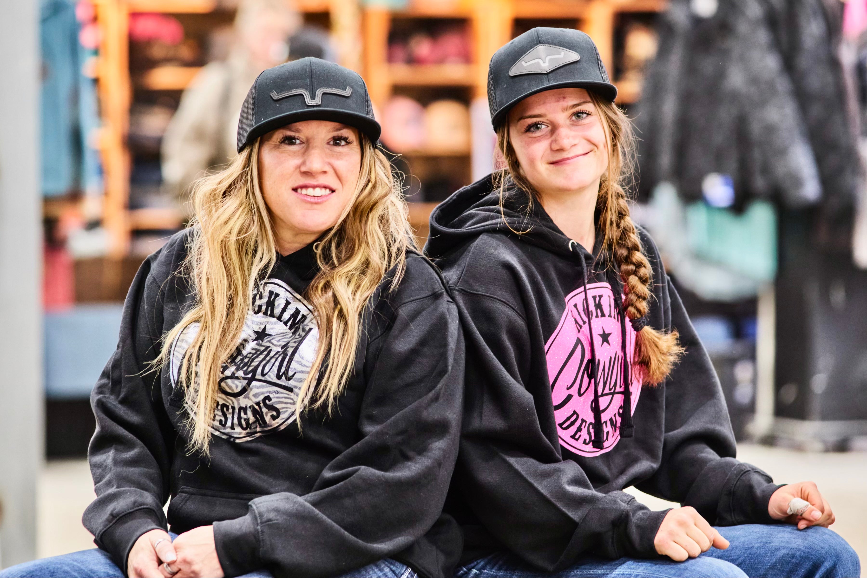 Kimes Black Hat Leather Logo -ATG Trucker - Black/Black