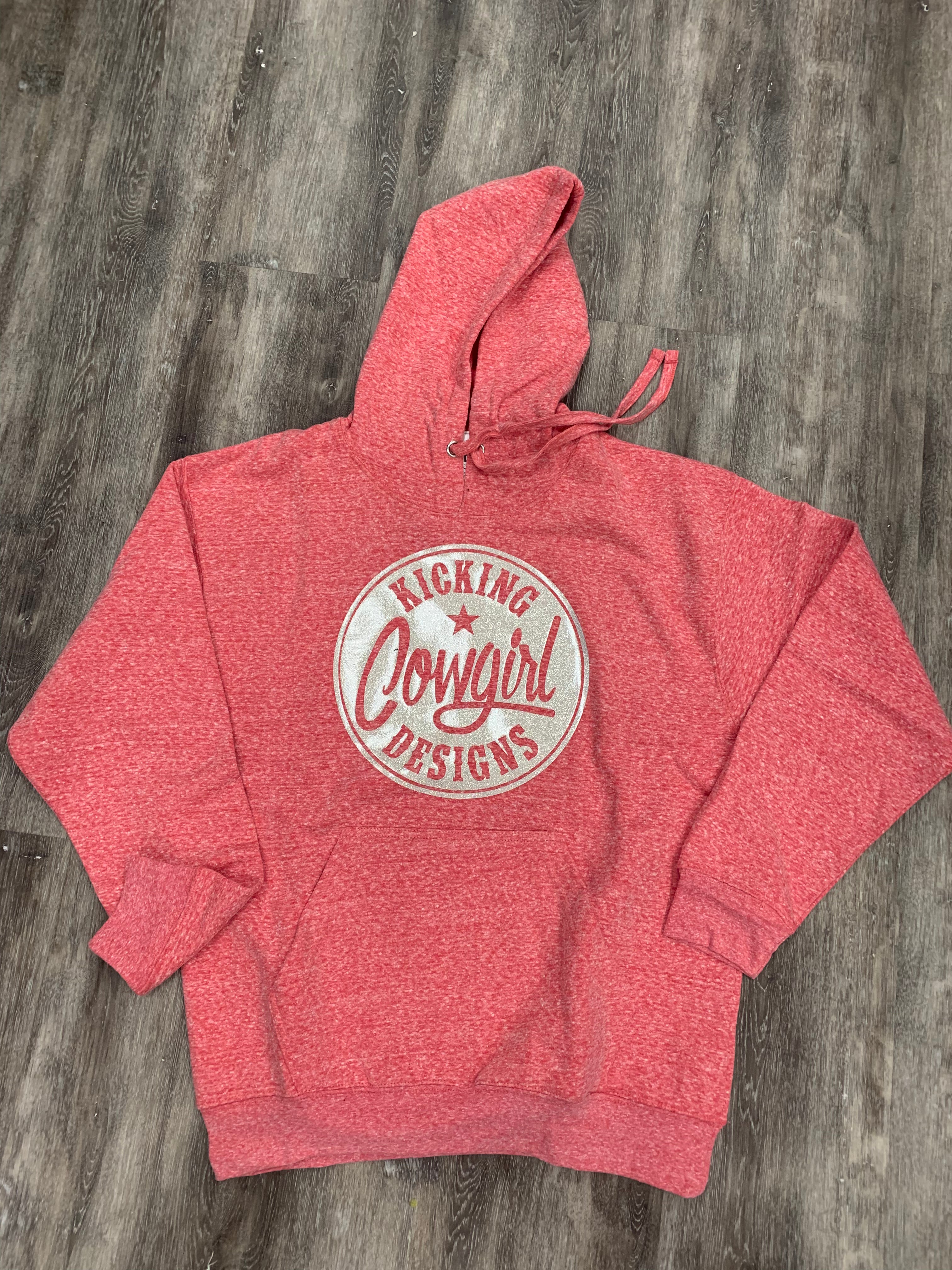 Women’s Red Heather Hoodie- Philly Cream Sparkle LARGE