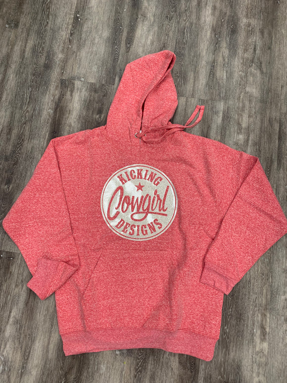 Women’s Red Heather Hoodie- Philly Cream Sparkle size LARGE