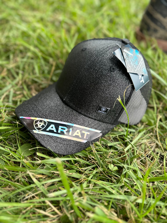 Ariat Black Glitter Ponytail Hat