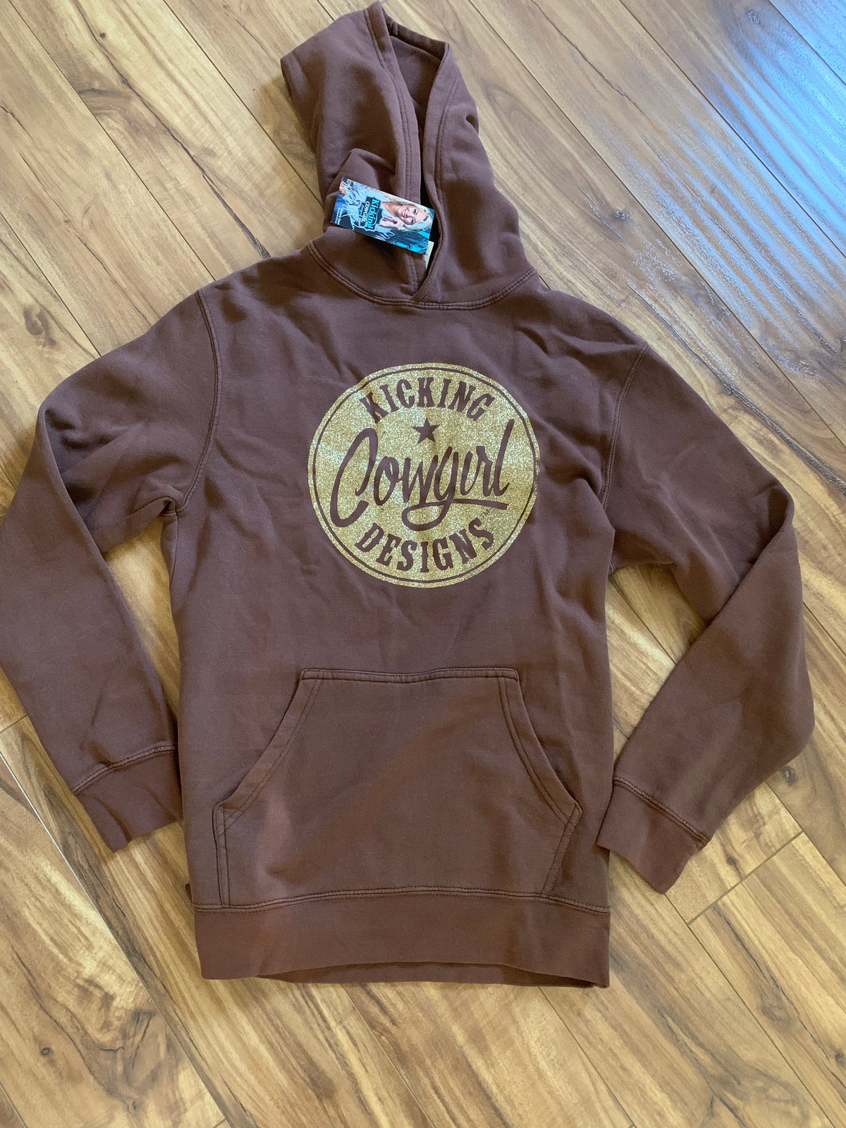 Women’s Brown Hoodie - Philly Gold Sparkle