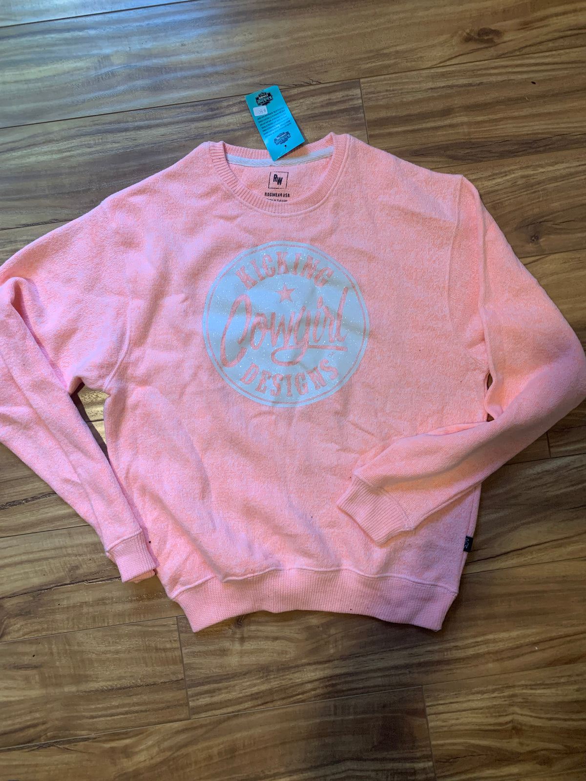 Women’s Peach Crew-Philly White Sparkle SMALL