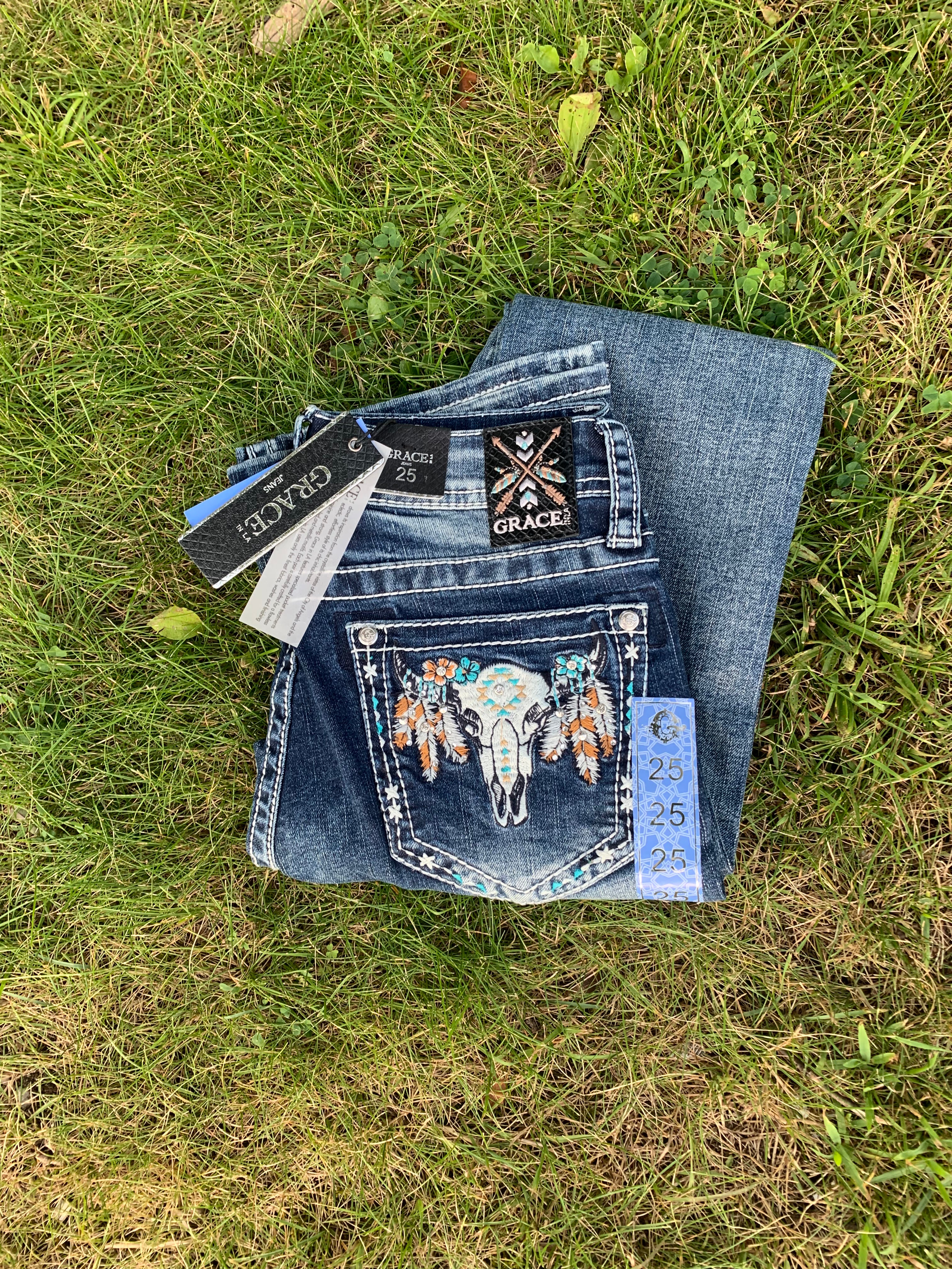 Grace Women's Jeans - Steer Head