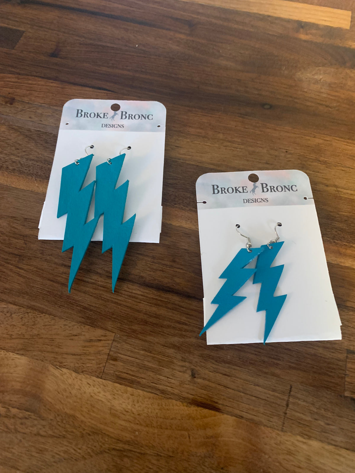 Broke Bronc Turquoise Lightning Bolt Earrings