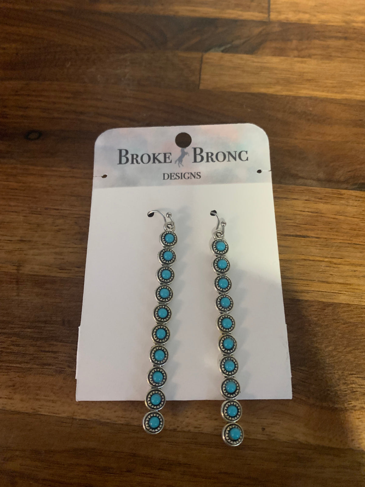 Broke Bronc Turquoise Drop Earrings