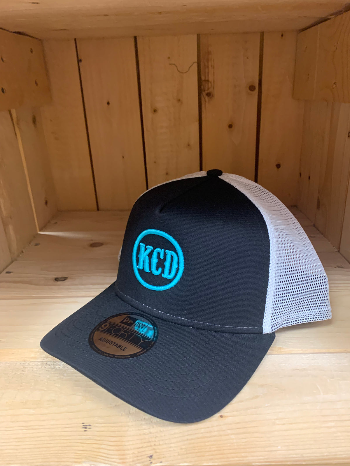 KCD Trucker Hat Black/White Turquoise Embroidery