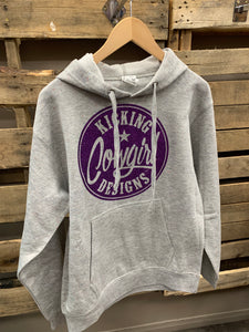 Women’s Birthday Cake Hoodie - Cowgirl Philly Purple Sparkle