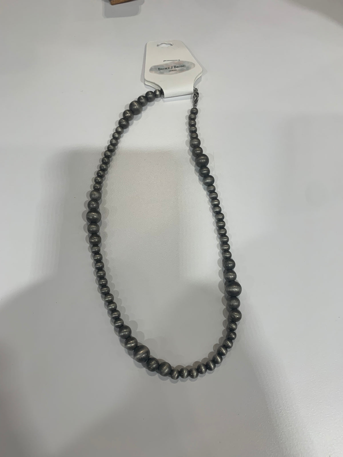 Broke Bronc Grey Navajo Necklace