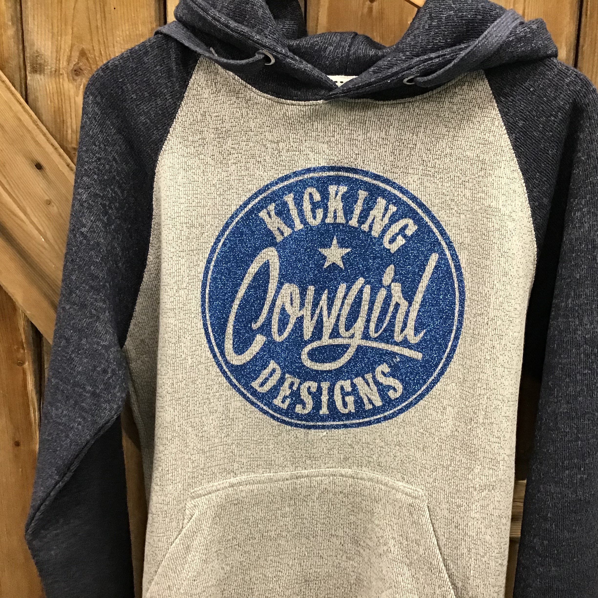Women’s Two Tone Hoodie- Philly Blue Sparkle