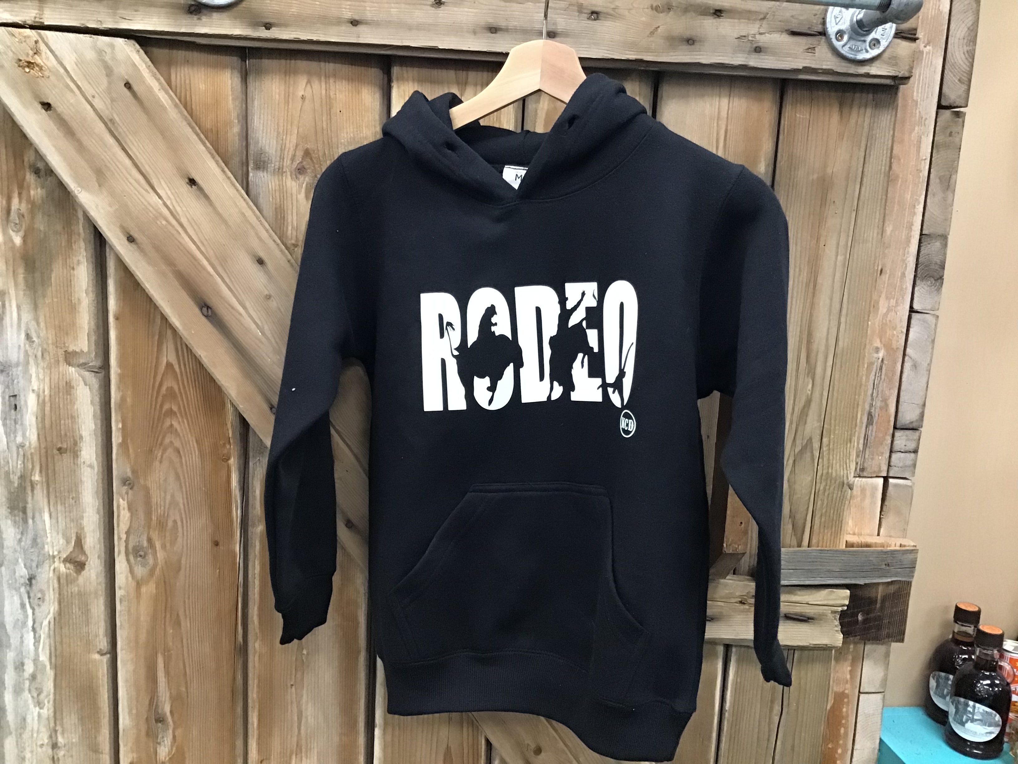 Youth Black Hoodie - Rodeo  “Glow in the Dark”