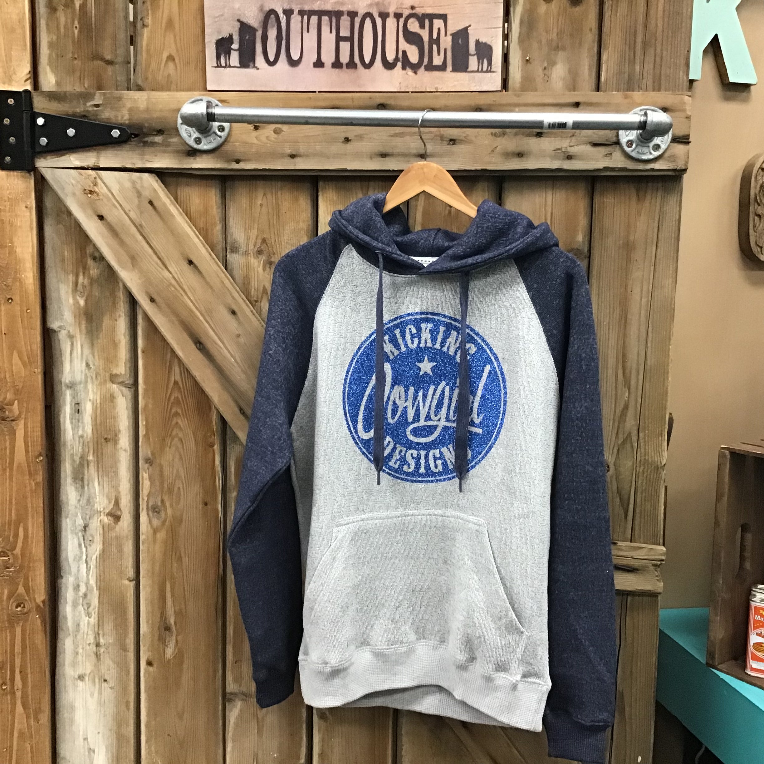 Women’s Two Tone Hoodie- Philly Blue Sparkle