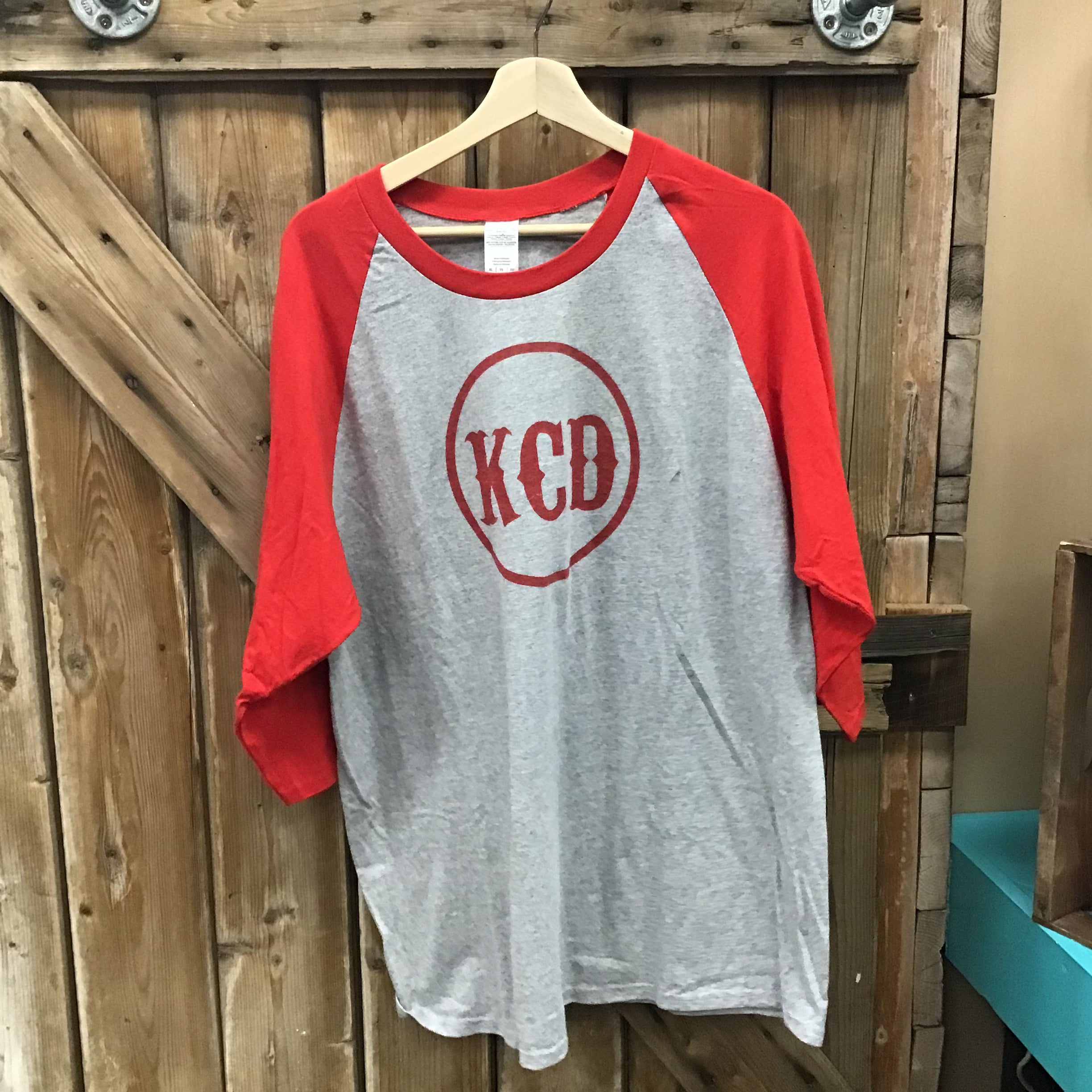 Men’s 3/4 Sleeved Tee - KCD Red -XLARGE
