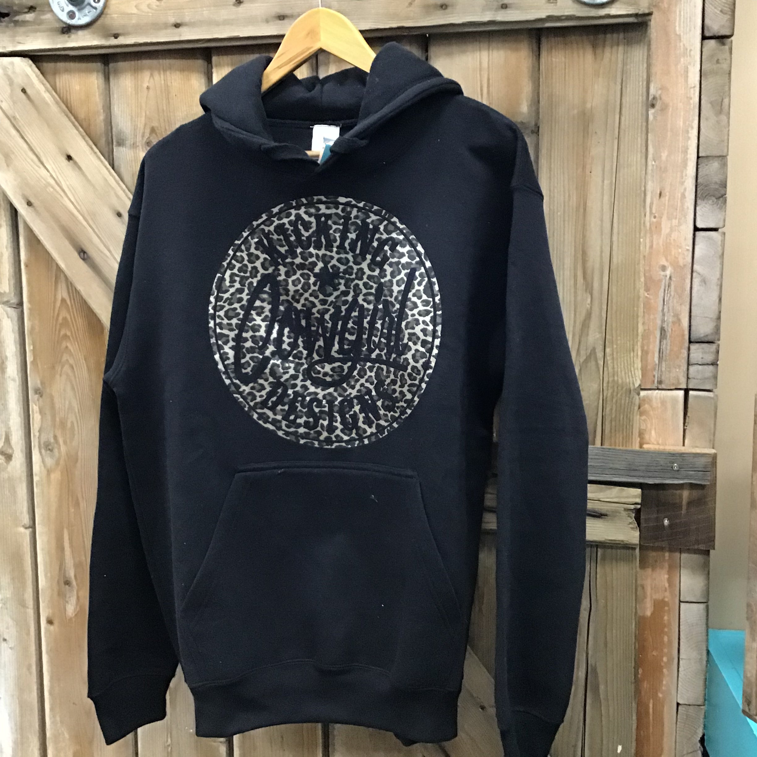 Women’s Black Hoodie - Philly Leopard
