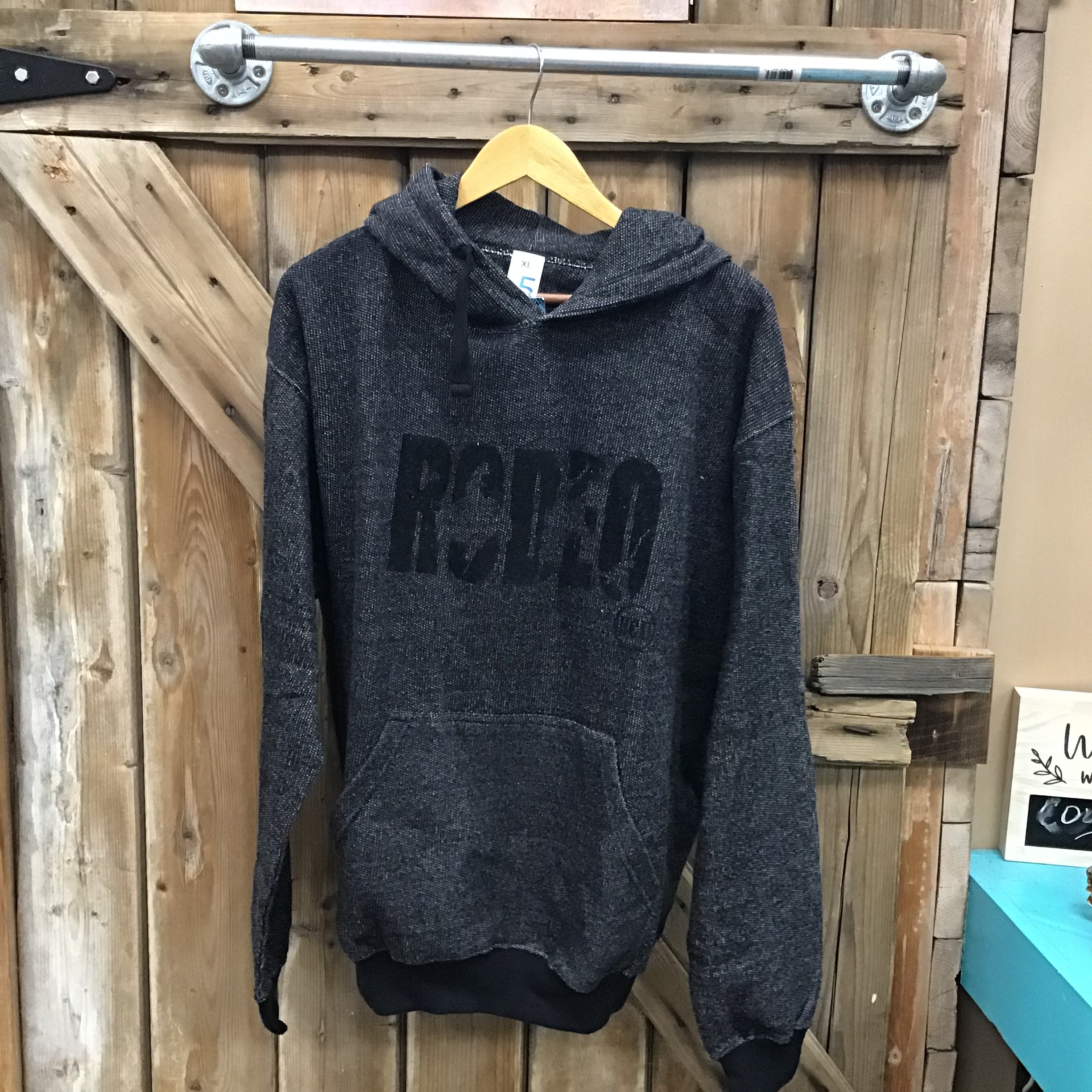 Unisex Dark Grey Hoodie - Rodeo Black