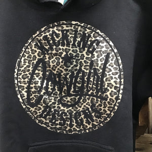 Youth Black Hoodie - Philly Leopard