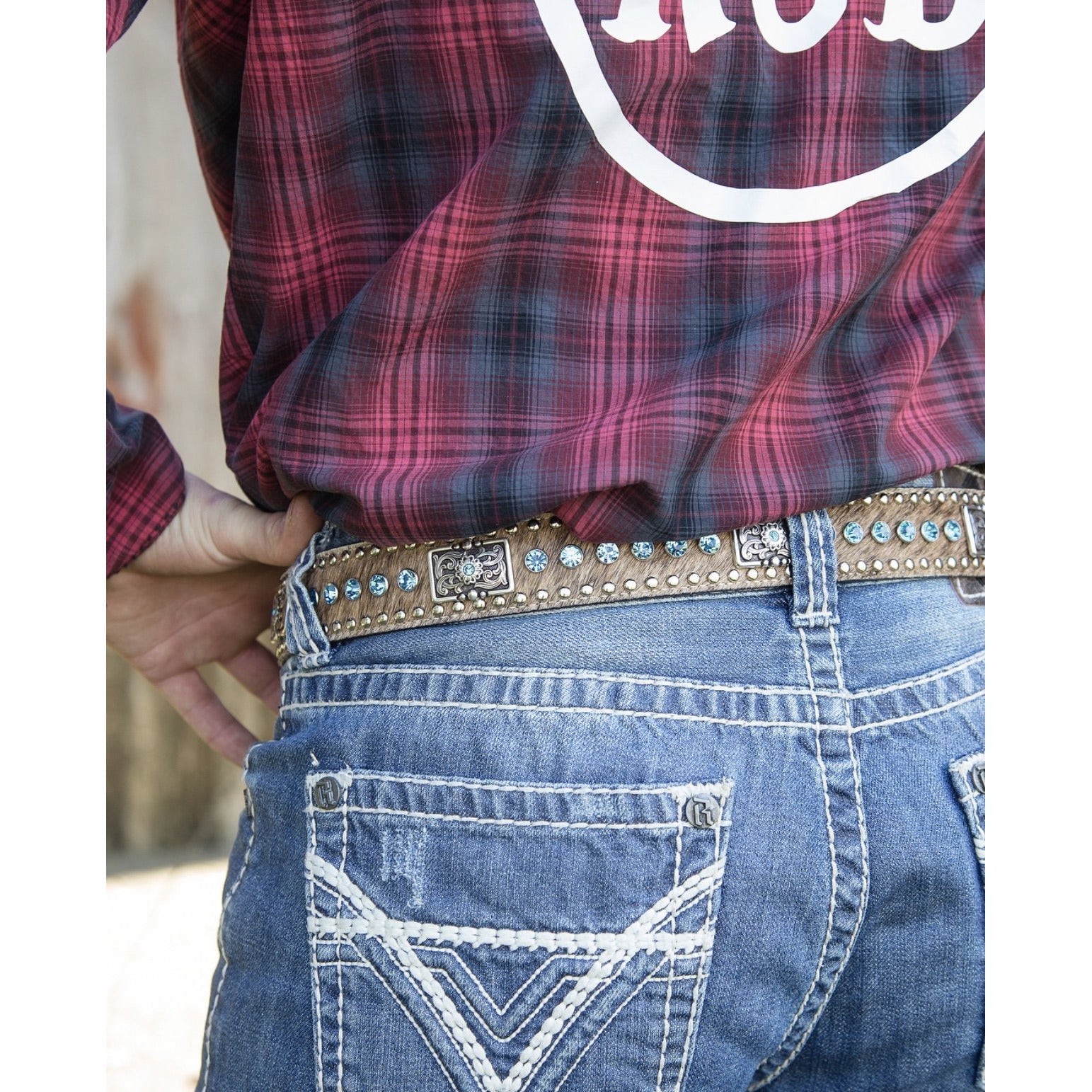 Nocona Unisex Leather Bling Belt