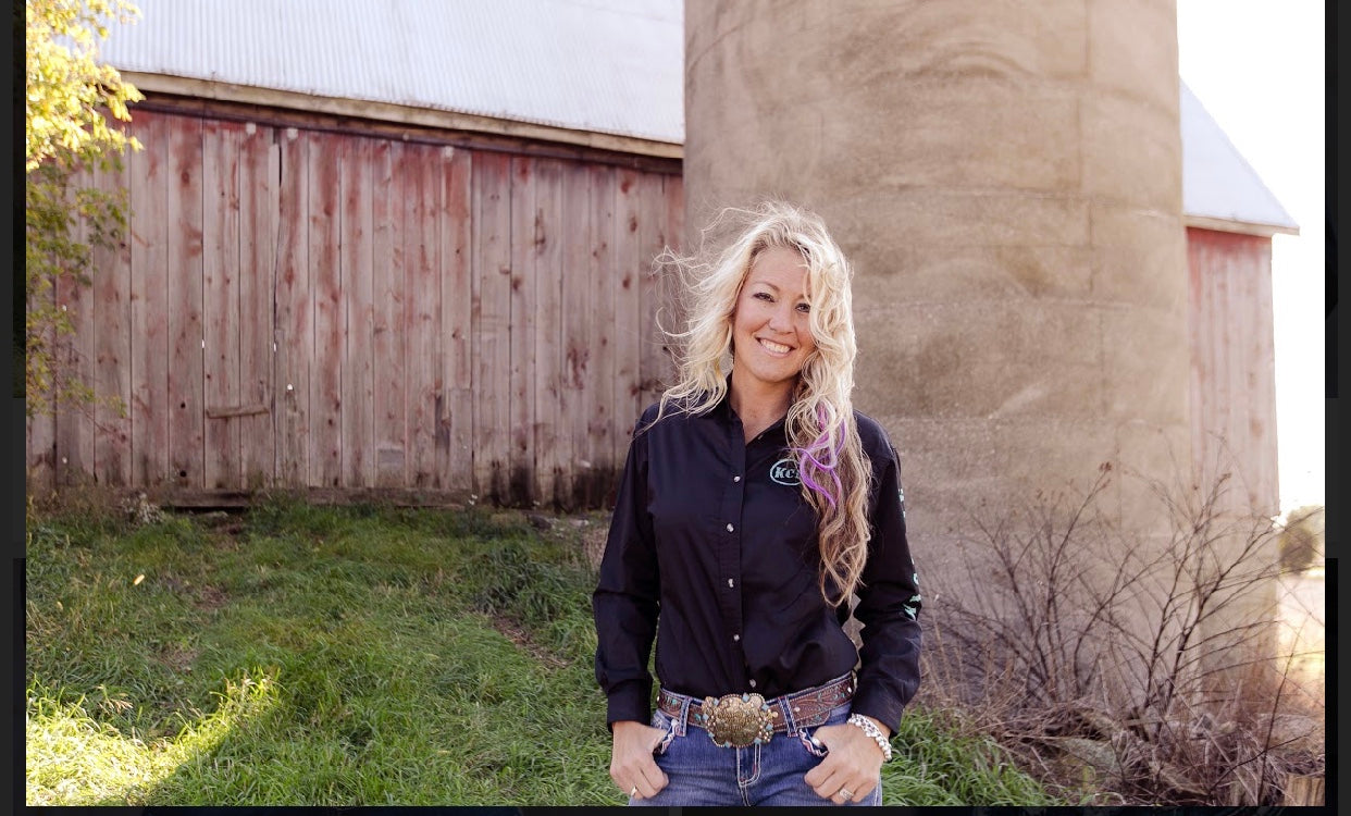 KCD Women’s Rodeo Shirt - Black/Turquoise