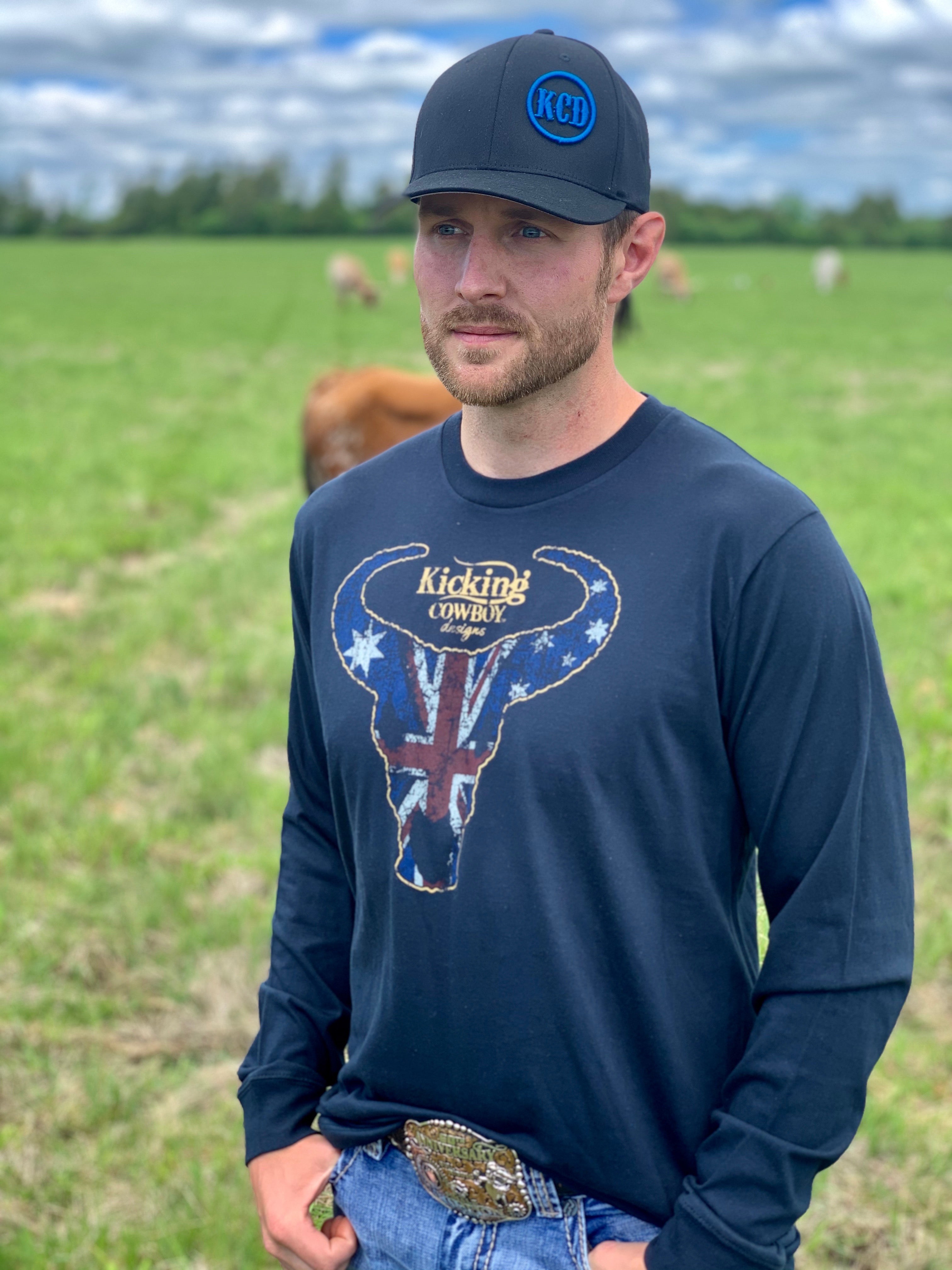 Men’s Navy Long Sleeve Tee - Australia Logo