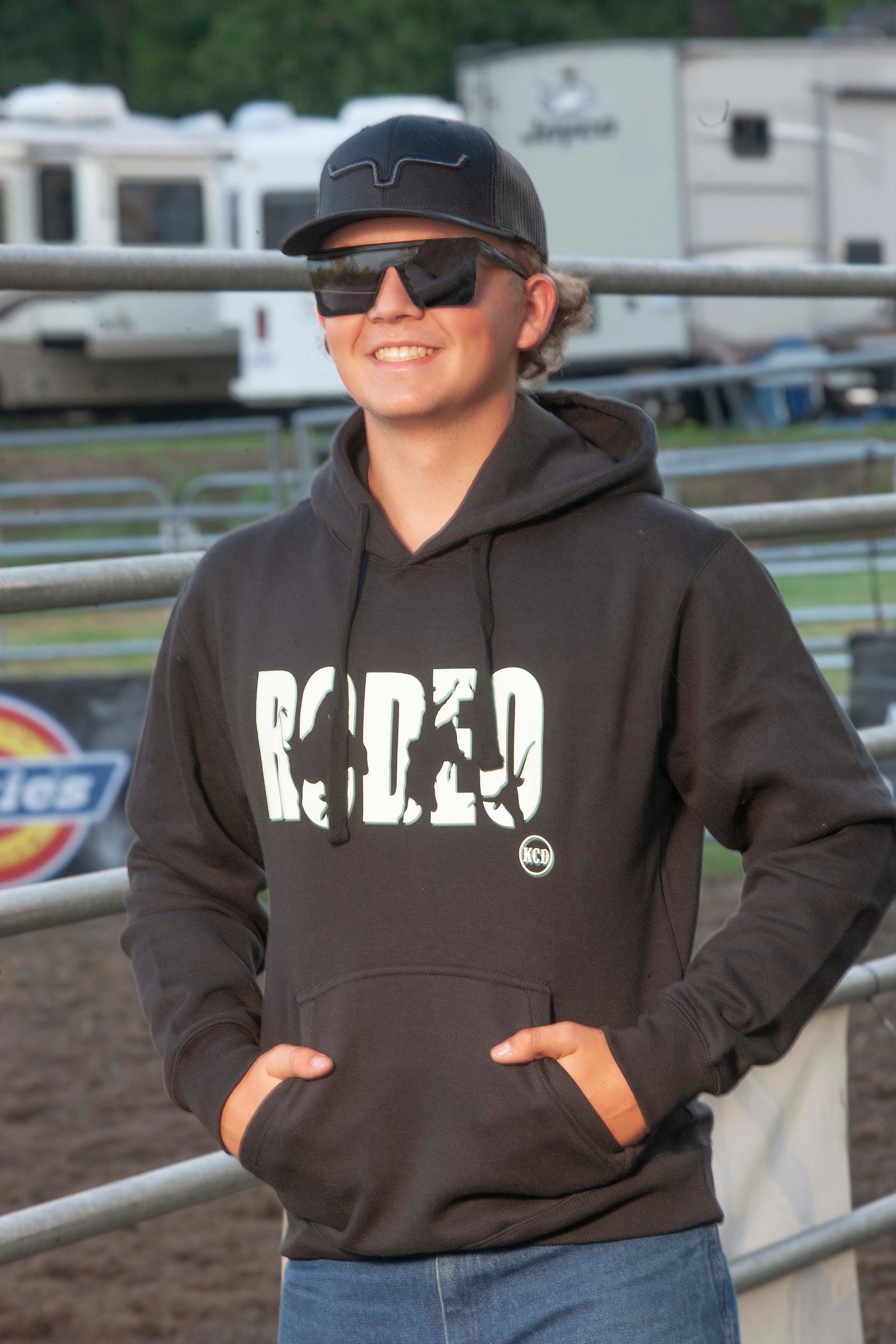 Unisex Black Hoodie - “Rodeo” Glow in the Dark