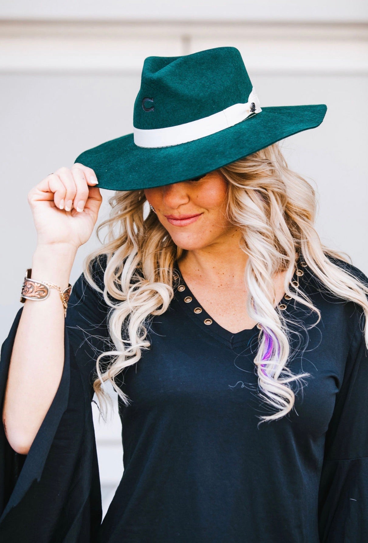 Charlie 1 Horse Felt Hat -Green