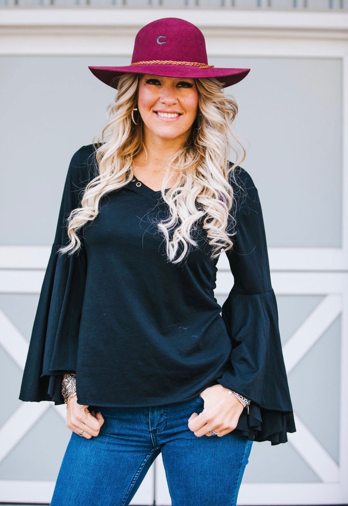 Charlie 1 Horse Burgundy Felt