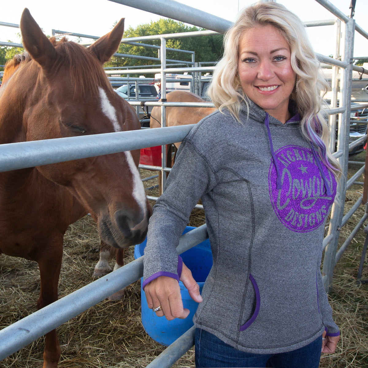 Women’s Grey Hoodie - Philly Purple Sparkle