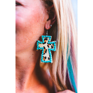 Leopard Cross with Beads