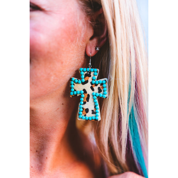 Leopard Cross with Beads